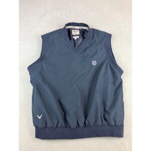 Callaway Golf‎ Men's Small V Neck Lined Vest Navy Blue Augusta Country Club
